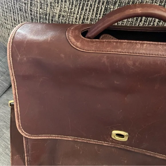 Vintage Coach Elegant Dark Brown Leather Briefcase - Picture 2 of 12